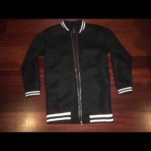 Forever 21 long black mesh black zippered jacket.